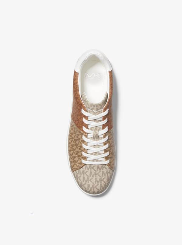 Panske Tenisky Michael Kors Caspian Color-Block Logo Hnede Viacfarebný - Topanky Michael Kors Obchod | MRNAK-4960